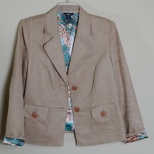 INDEX tan suede blazer size 10